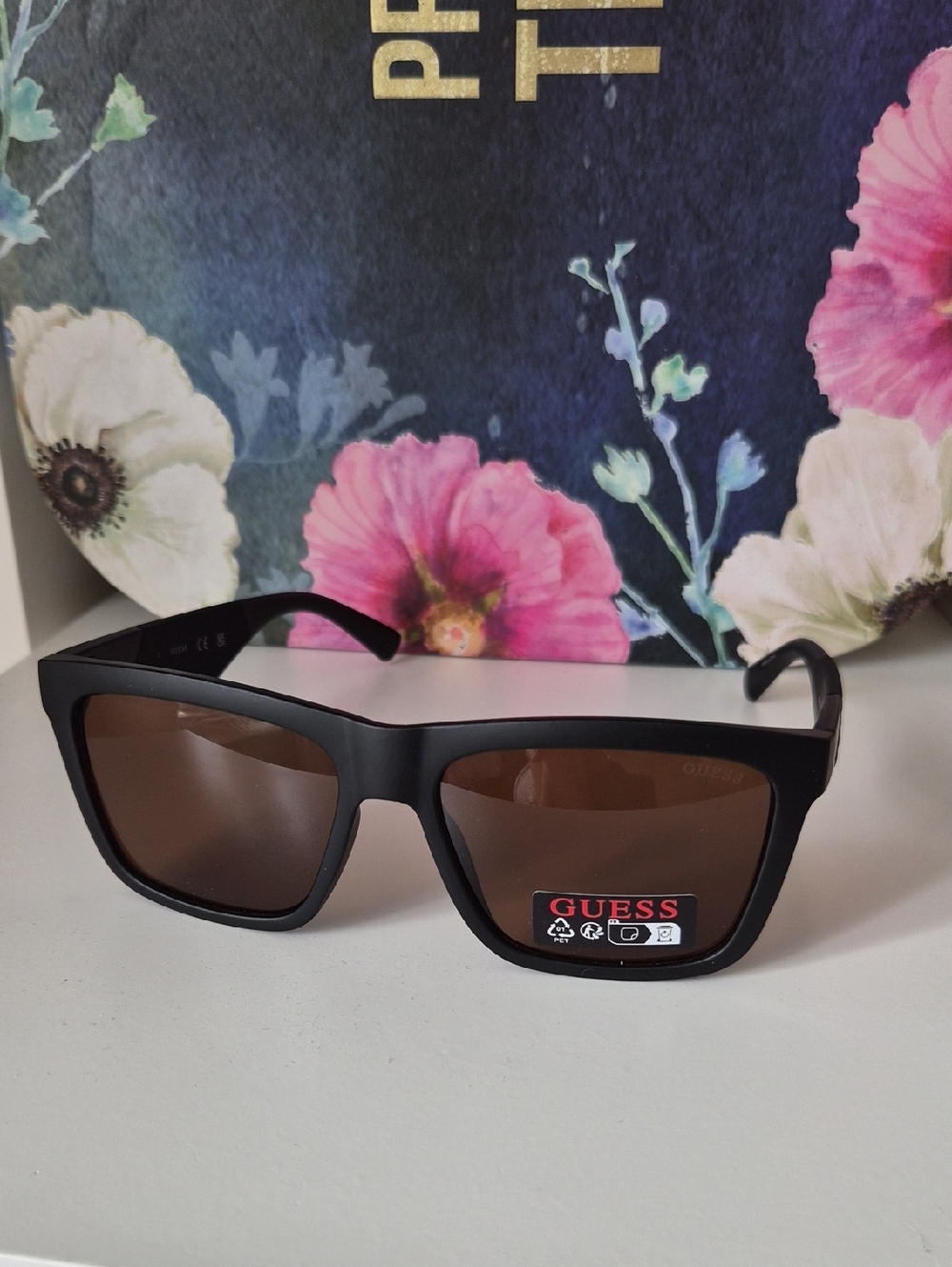 Guess GO00067 02E Mens Brown Lens Sunglasses Matte Frame